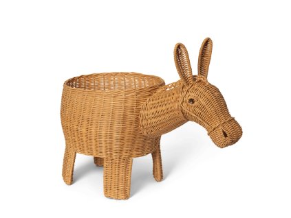 Ratanový úložný koš ve tvaru oslíka od ferm LIVING
