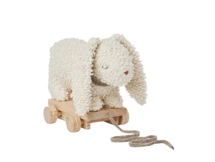 Tahací háčkovaný králík v bílé barvě od Smallstuff