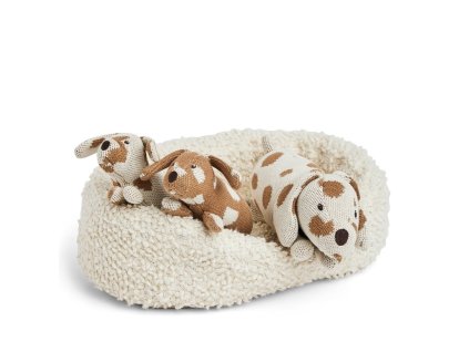 Pelíšek s psí fenečkou a háčkovanými štěňátky od značky Smallstuff