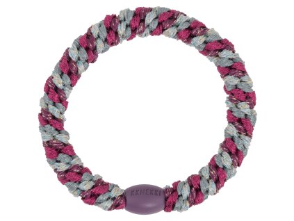 Třpytivá gumička do vlasů od značky Bon Dep v jedinečné kombinaci barev – vínová, malinová a modrá