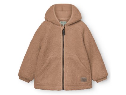 Dětská fleecová bunda / mikina Mini A Ture s kapucí v hnědé barvě