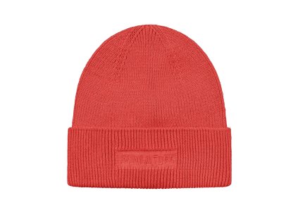 Dětská bavlněná čepice se širokým lemem od Mini A Ture v korálově červené barvě