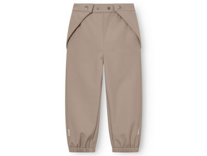 Dětské softshellové kalhoty s nastavitelným pasem v hnědé barvě od Mini A Ture