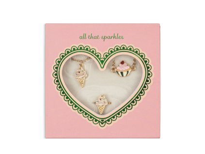 Sada šperků pro děti - náhrdelník, nármake a prstýnek se zmrzlinou od Konges Sløjd