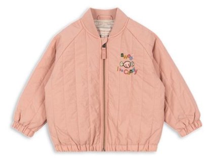 Dětský bomber s podšívkou v růžové barvě s výšivkou sladkostí od Konges Sløjd