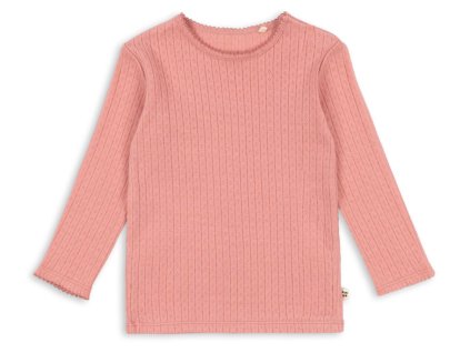 Dětské tričko s dlouhým rukávem, se vzorečkem v růžové barvě od Konges Sløjd
