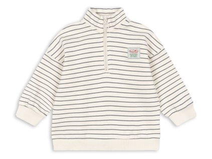 Dětská mikina s námořnickými proužky a polovičním zipem od Konges Sløjd