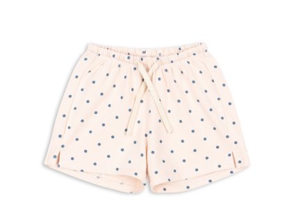 Dětské bavlněné šortky s modrými puntíčky s gumou v pase od Konges Sløjd
