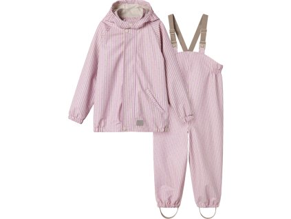 Nepromokavý set do deště - kalhoty a bunda s růžovými proužky od MarMar