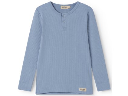 Pohodlné dětské triko s dlouhým rukávem a knoflíčky u krku v modré barvě od MarMar