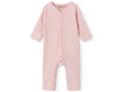 Růžový overal z modalu pro miminka s rozepínáním na patentky po celém obvodu od MarMar