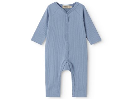 Modrý overal z modalu pro miminka se zapínáním na patentky po celé délce od MarMar