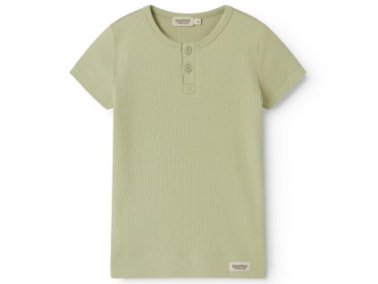 Dětské modalové triko s krátkým rukávem a knoflíčky v zelené barvě do MarMar