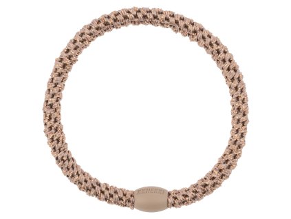 Třpytivá tenká gumička do vlasů od značky Bon Dep v hnědé barvě