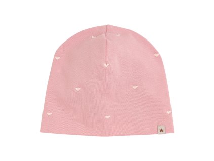 Lehká bavlněná čepice se srdíčky v růžové barvě pro holčičky