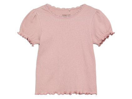 Dívčí triko z modalu s krátkým rukávem v růžové barvě od Huttelihut