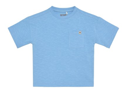 Dětské triko s krátkým rukávem v modré barvě s kapsičkou na hrudníku od HutteliHut