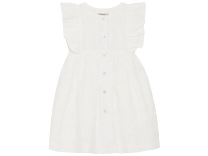 Dívčí šaty s výšivkou a knoflíčky v bílé barvě od HutteliHut