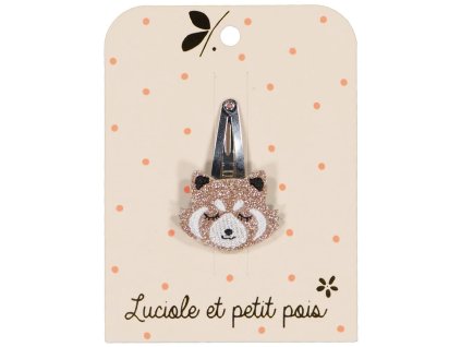Třpytivá sponka s červenou pandou