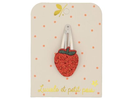 Třpytivá sponka s jahodou