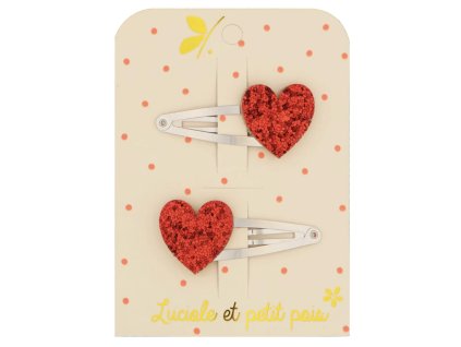 Pár třpytivých sponek se srdíčky