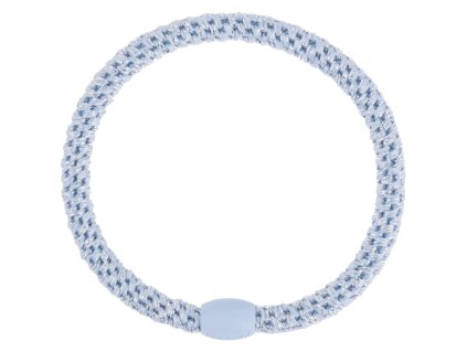 Třpytivá tenká gumička do vlasů v modrém odstínu od značky Bon De