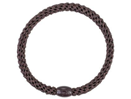 Tmavě hnědá tenká gumička do vlasů od značky Bon Dep