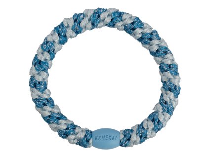 Pruhovaná třpytivá modrá gumička do vlasů od značky Bon Dep