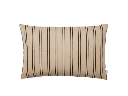 Béžový dekorační polštář s černými pruhy od ferm LIVING