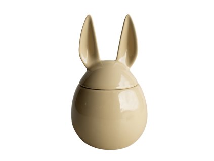 Keramická dóza s králičími oušky ve žluté barvě od švédské značky DBKD