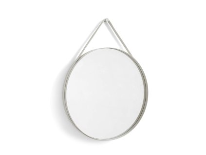 Kulaté nástěnné zrcadlo Strap No 2 Ø 70 cm v šedé barvě od HAY