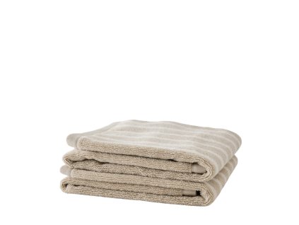 Bavlněný ručník s béžovo-bílými proužky od švédské značky Tell Me More
