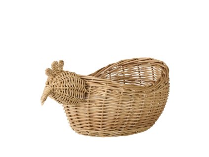 Ratanový košík ve tvaru slepice