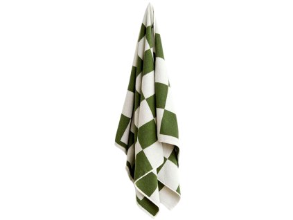 Kostkovaný ručník / osuška v kombinaci bílé a zelené od HAY