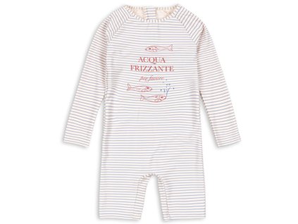 Dětský plavkový overal s modrými proužky od značky Konges Sløjd