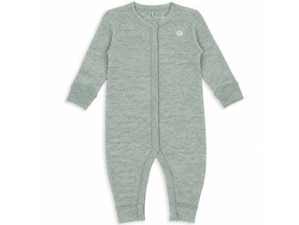 Dětský merino overal / pyžamo "Light Moss" Lillelam