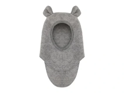 Dětská merino kukla Ears Fleece "Medium Grey Melange" HUTTEliHUT