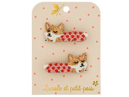 Dětsk= krokodýlí spony s corgi pejsky