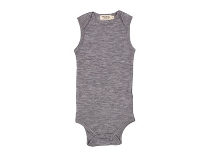 Merino body žebrované Bini "Grey Melange" MarMar