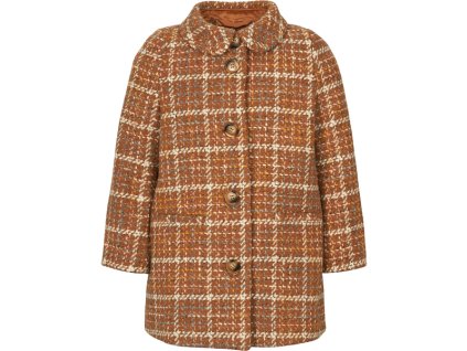 Vlněný kabát Olive "Caramel Check" MarMar