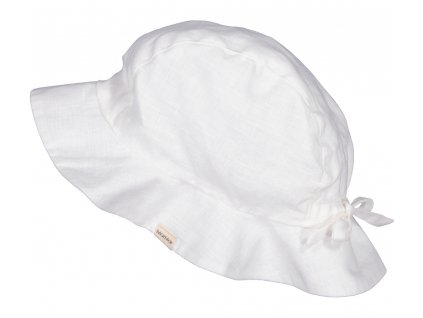 Lněný klobouček Alba "White"