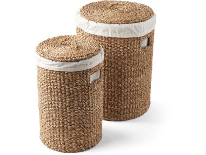Menší proutěný koš na prádlo s víkem