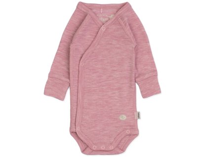 Zavinovací merino body Mini pro miminka v růžové barvě od Lillelam