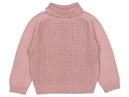 Dětský svetr s rolákem ze směsi vlny Talmi  "Light Mauve" MarMar