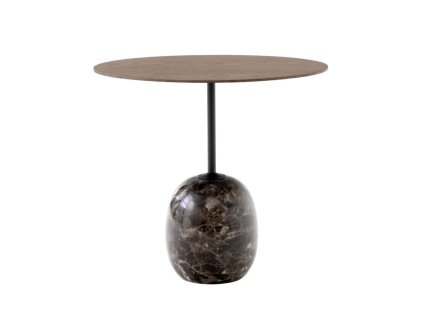 Oválný odkládací stolek, konferenční stolek Lato LN9 "Walnut / Emperador Marble" &Tradition