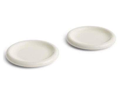 Bílé talíře, sada 2 talířů Barro Ø 18 cm "Off-white" HAY