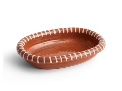Servírovací mísa Barro Oval Small "Natural with Stripes" HAY