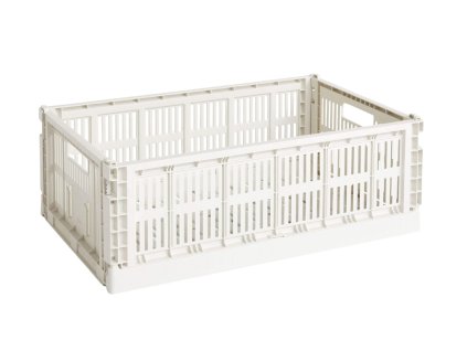 Úložný box Colour Crate Large v bílé barvě od značky HAY
