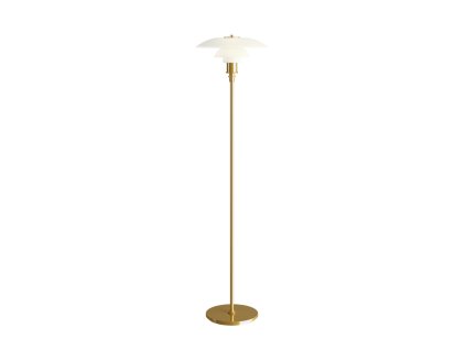 Stojací lampa PH 3½-2½ z opálového skla "Brass" Louis Poulsen