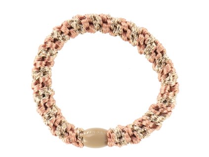 Gumička do vlasů Kknekki "Peach Coral Glitter"